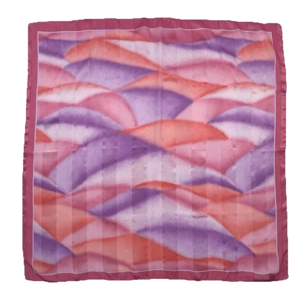 Tie Rack Art of the Scarf Pink Purple Abstract Square Polyester Italy